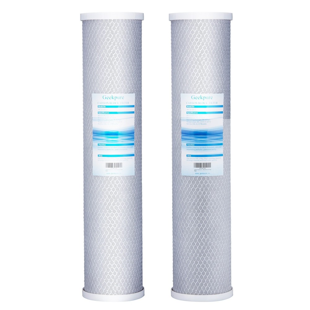 Geekpure Carbon Block Whole House Replacemen Water Filter 20" x 4.5" 5Mic Pack 2