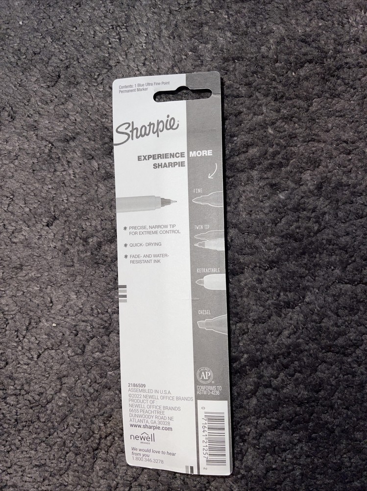 ULTRA FINE BLUE Sharpie Fine Point Permanent Marker 1 Single NEW