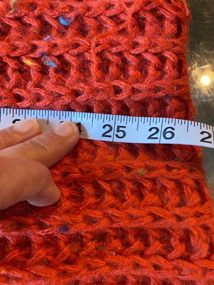 Orange Infinity Knit Scarf