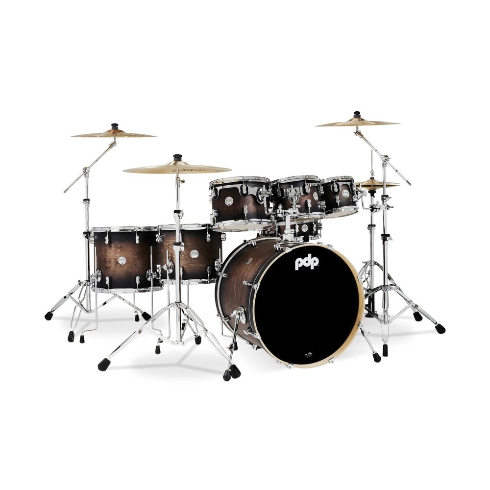 PDP Concept 7-Piece Maple Acoustic Drum Shell Pack (Charcoal Burst Lacquer)