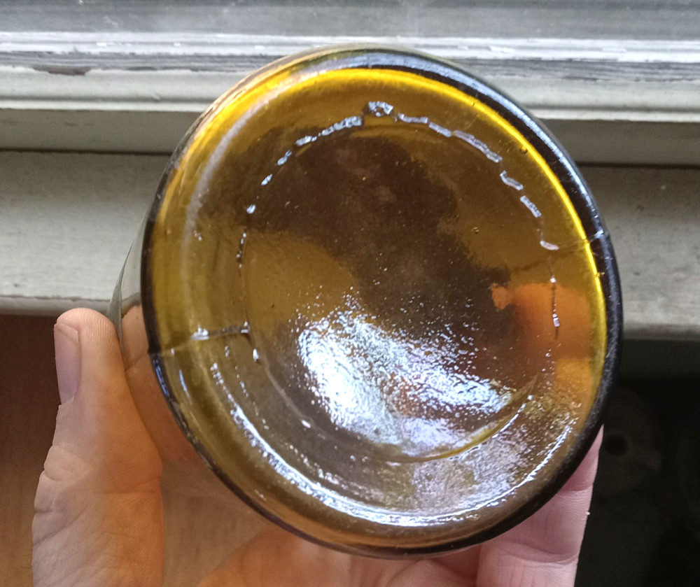 1870s HAUTHAWAY'S BLACKING FOR BOOT & SHOE MAKERS BOSTON YELLOW AMBER BOTTLE