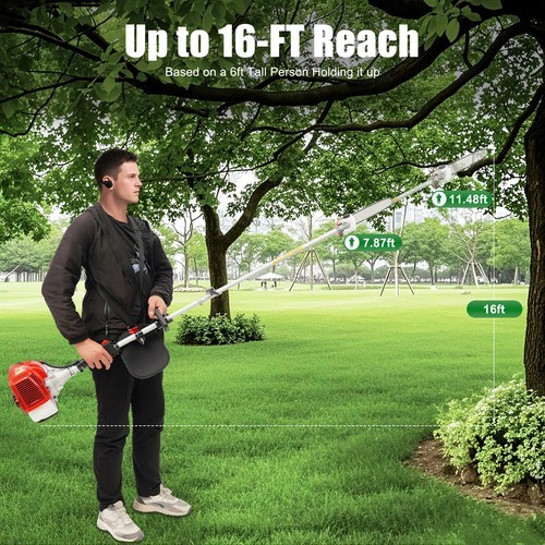 2 Stroke 43cc 12'' Tree Branch Pruner Long Pruning Chain Saw Trimmer