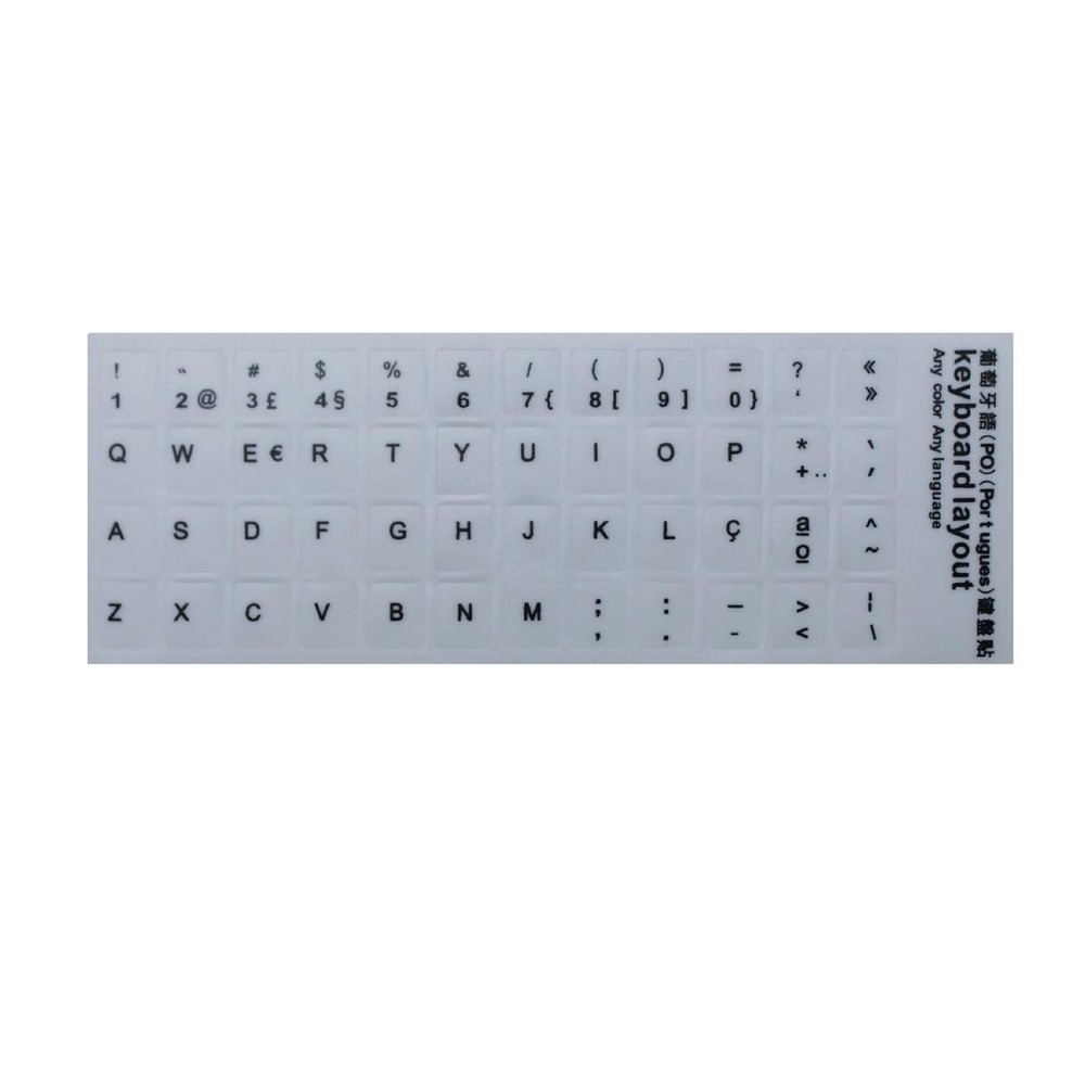 Portuguese Keyboard Stickers White Layout Qwerty Letters Notebook PC 12x10mm_