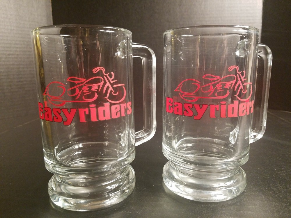EASY RIDERS MOTORCYCLE MUGS 16 OZ SET OF 2