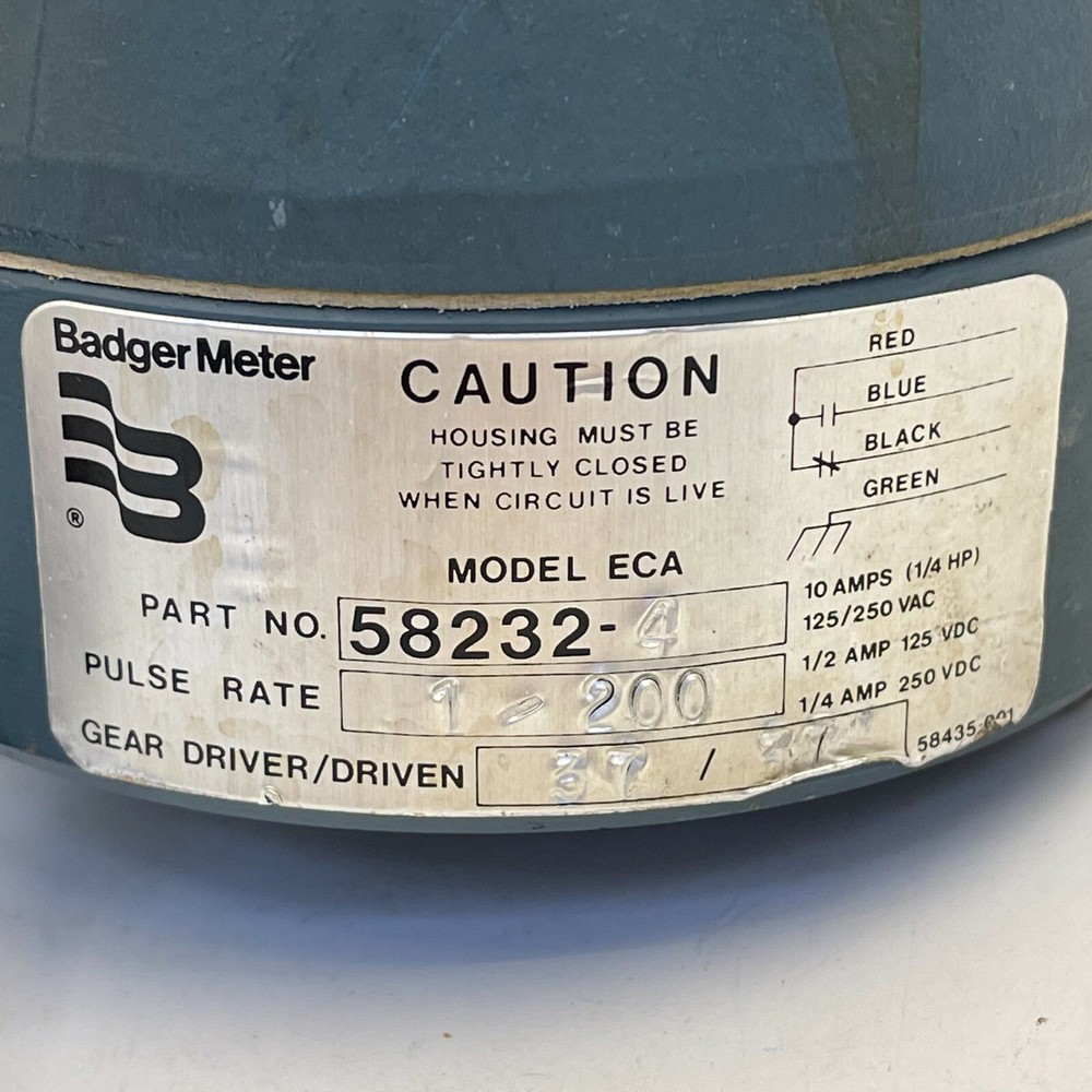 BADGER METER 58232-4 MODEL ECA ELECTRIC CONTACTING REGISTER TOTALIZER