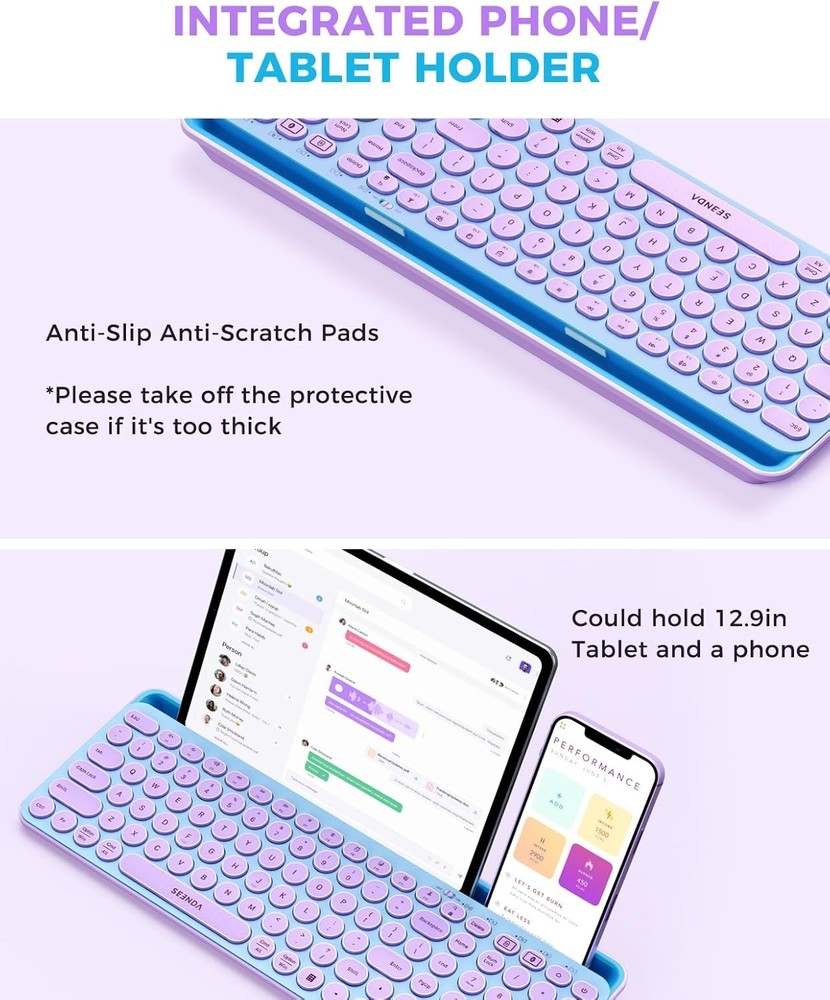 Bluetooth Keyboard and Mouse for iPad, CTU-301 Wireless Multi-Device Bluetoot...
