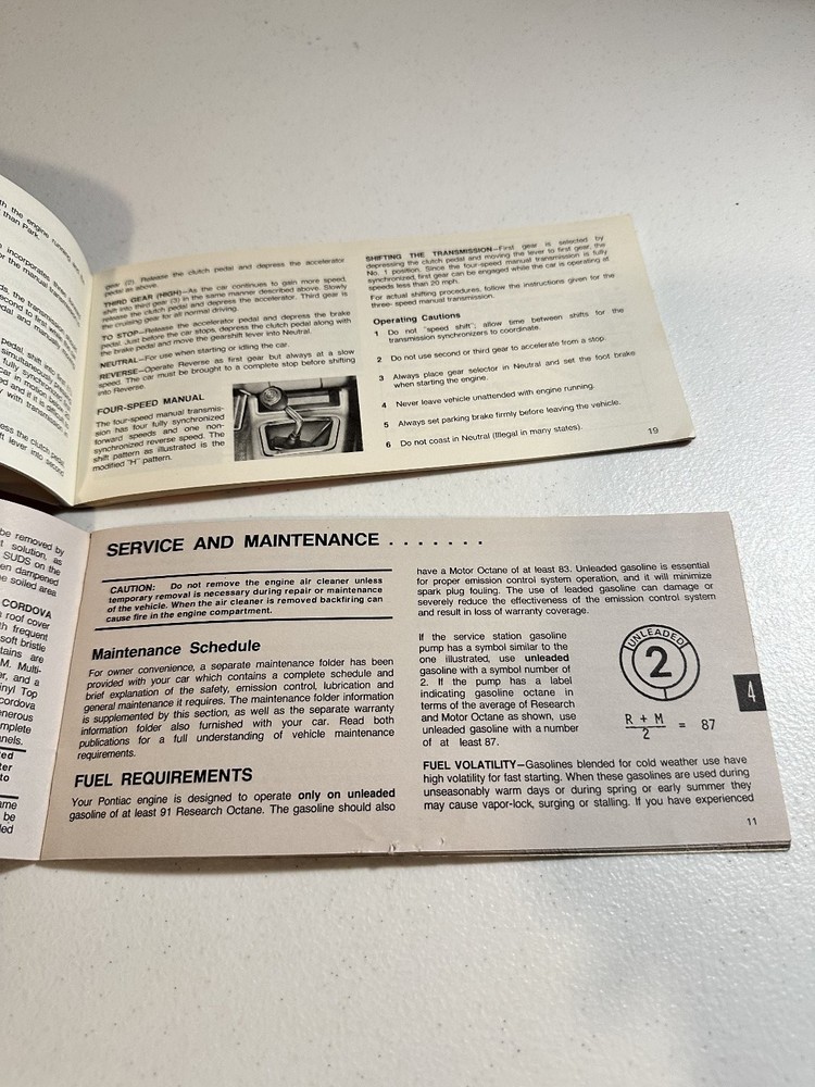 1975 Pontiac Firebird Owner's Manuals Set