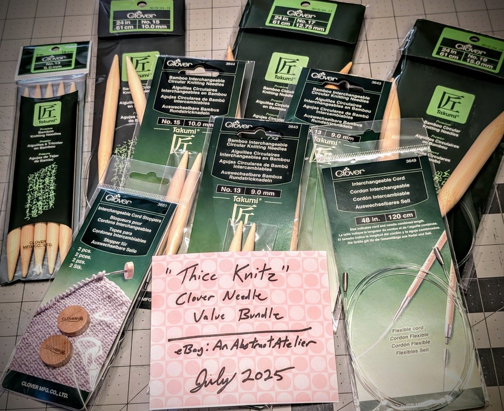 "THICC KNITZ" BUNDLE - Clover Circular Needles 24" 15/17/19 + Interchangeables