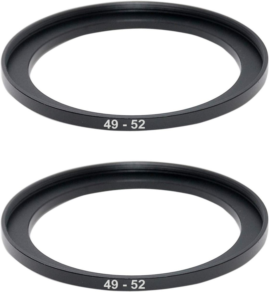 49mm to 52mm Step Up Filter Ring Adapters (2 Pcs)