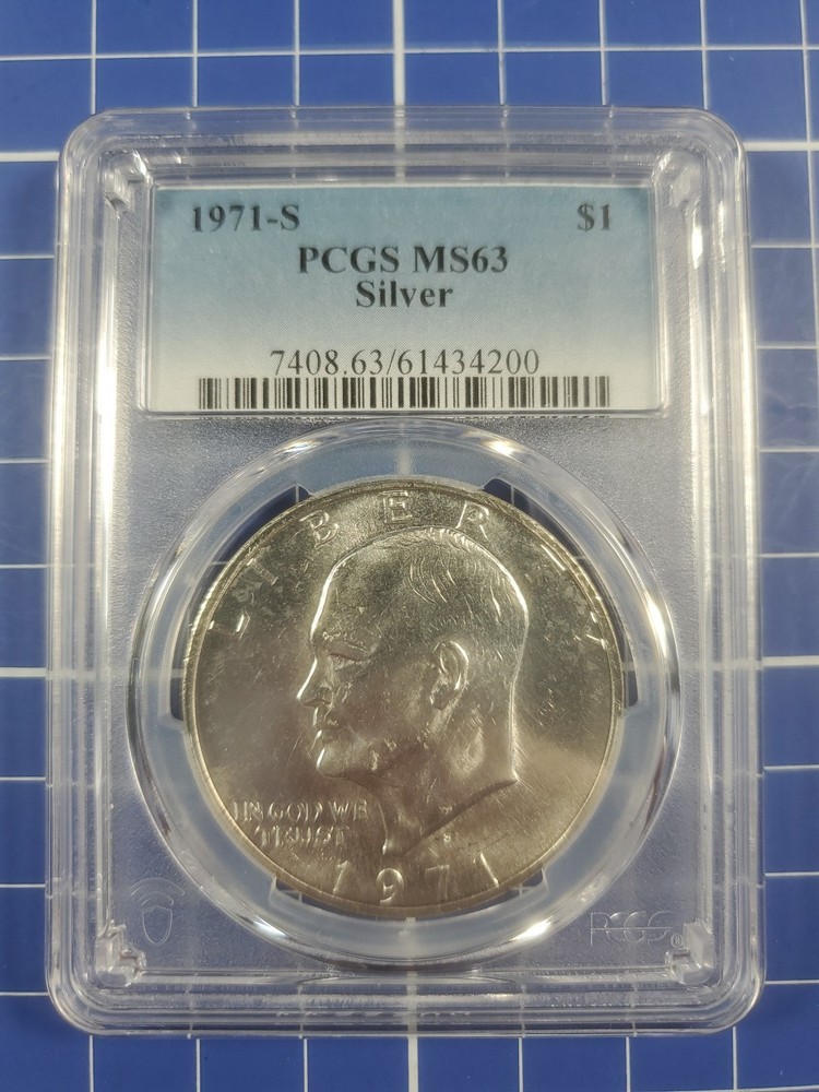 1971-S $1 PCGS MS63 40% Silver Eisenhower