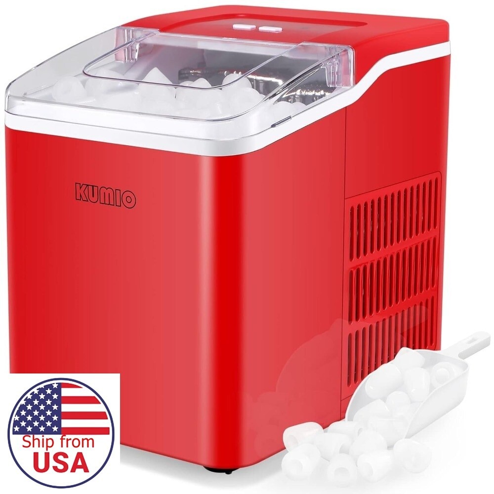 Ice Maker with Self-Cleaning, 9 Bullet Ices Fast Making in 6-8 Mins, Ice Machine