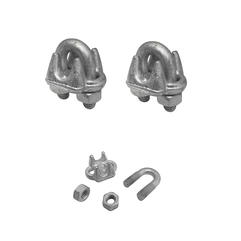 Drop Forged Galvanized Wire Rope Cable Clips 3/16 inch - 2 Pc