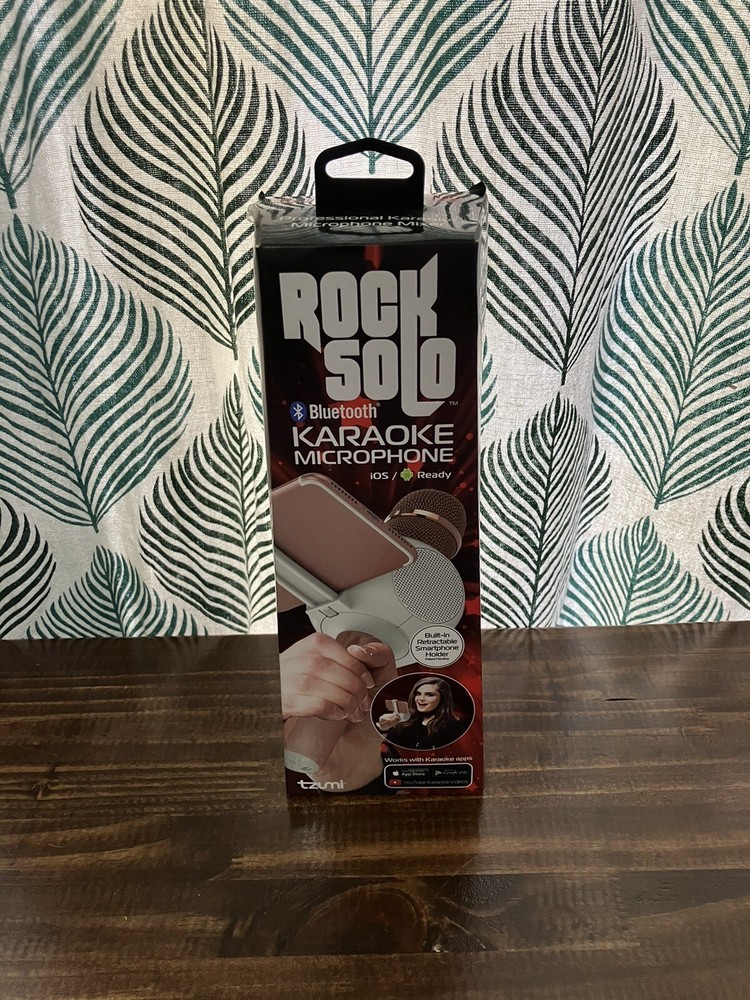 NEW ~ Rock Solo Bluetooth Karaoke Microphone Wireless (Rose Gold)