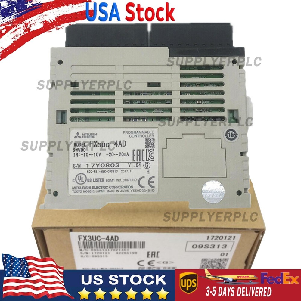 New in Box Mitsubishi FX3UC-4AD Melsec FX3UC Analog Input Blocks Module Unit NiB