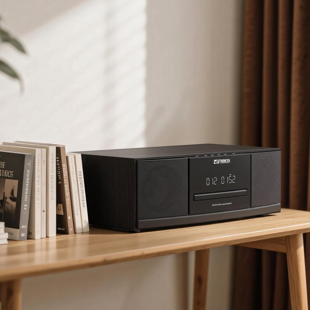 Vintage Bluetooth Stereo System for Home, THINKYA 36W RMS Micro HiFi Systems CD
