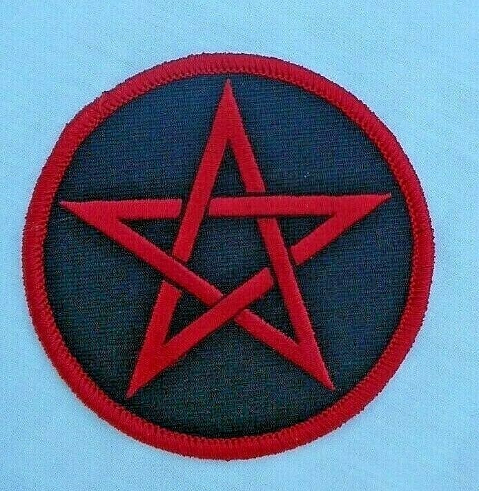 Pentagram Patch Wicca Pagan Satanism Ware wolf Talisman Heavy Metal