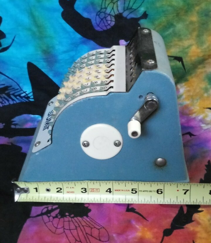 Vintage Sumit Manual Wheeled Calculator Adding Machine