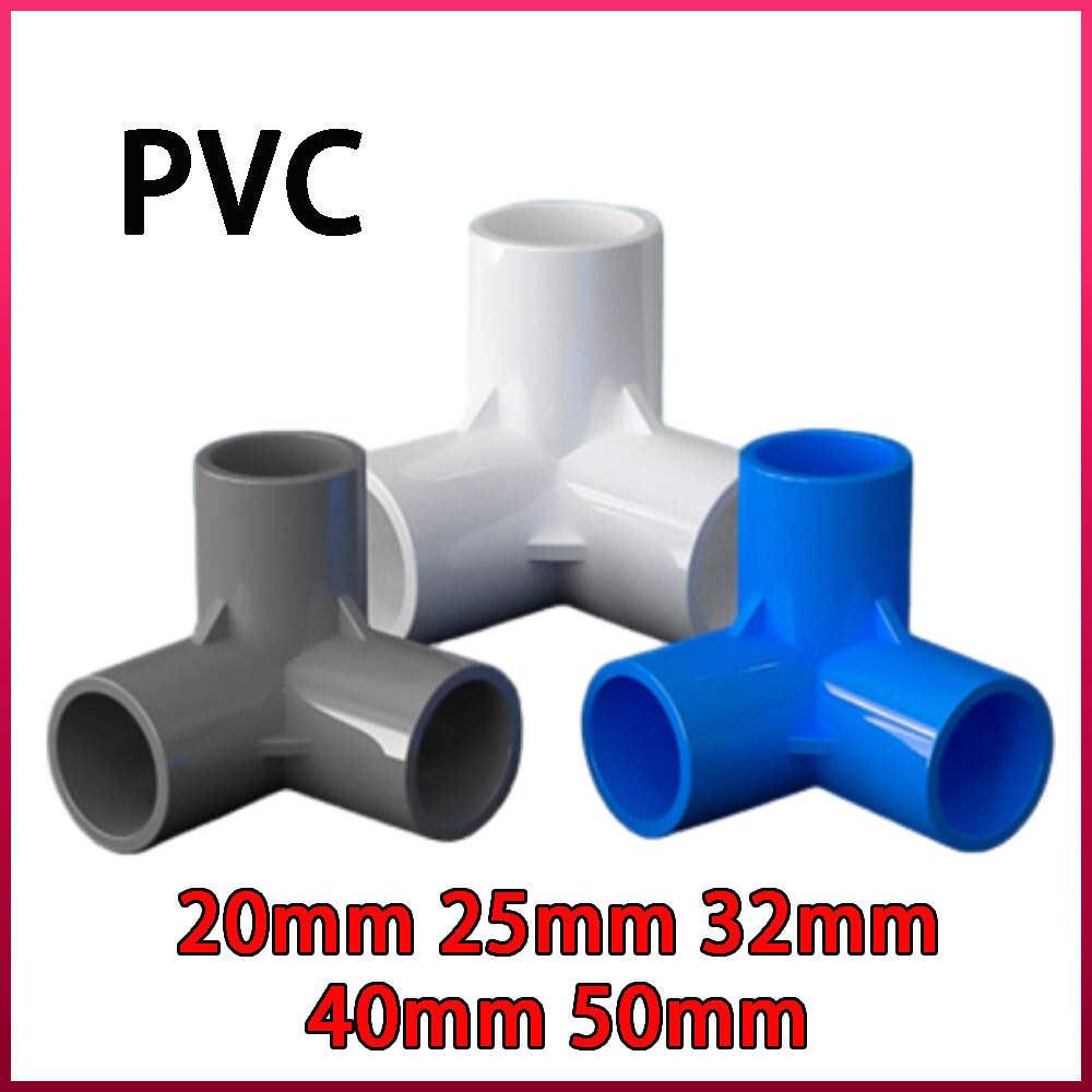 PVC 3-Way Plain Equal Adapter 20mm 25mm 32mm 40mm 50mm Diameter