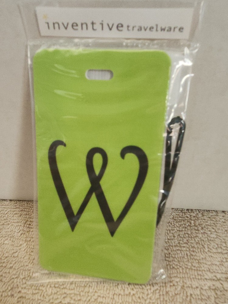 Inventive Travelware " W "  Lime Green Luggage Tag