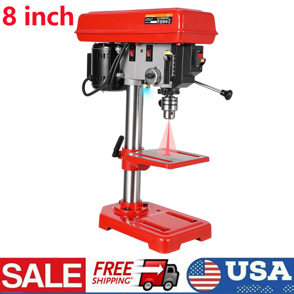 Benchtop Drill Press 8 in.Variable 5 Speed with Work Light 620-3100RPM Worktable