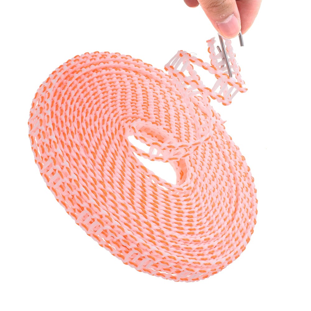 Windproof Clothesline 10M 33ft Plastic Non-Slip Clothes Drying Rope Orange