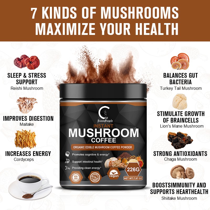 Mushroom Coffee Organic 10 Mushroom Blend Complex Coffee 57 Servings