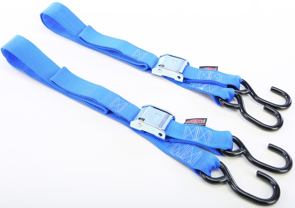 POWERTYE TIE-DOWN CAM S-HOOK 1.5"X5.5' BLUE PAIR