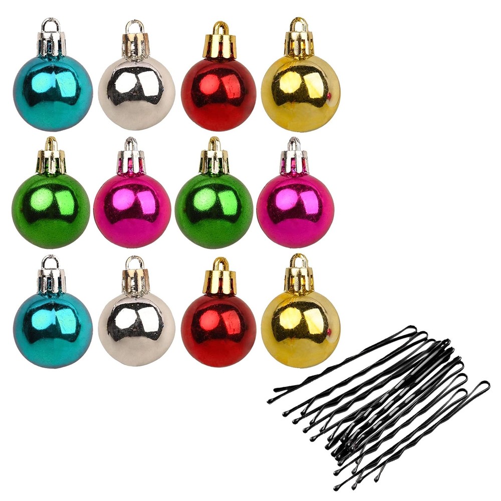 Novelty Christmas Beard Baubles Pack of 12 Assorted Colours