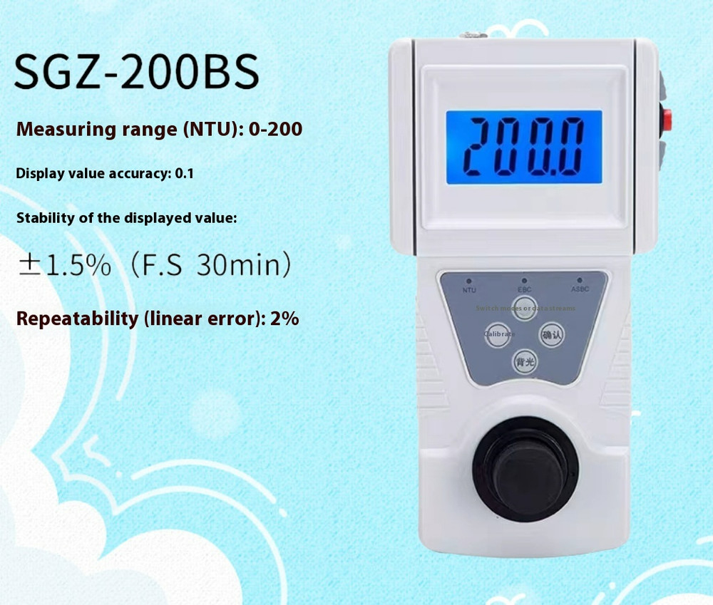 Portable Turbidity Meter SGZ-200BS Water Quality Turbidity Tester Desktop Type