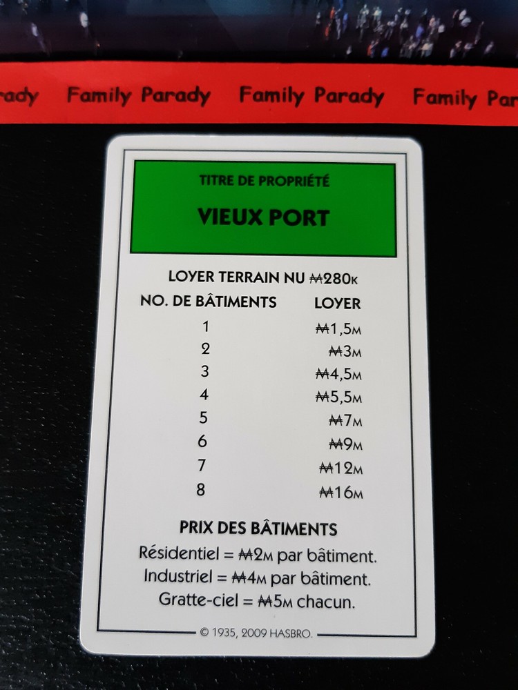 Old Port Monopoly City Spare Part Title Card