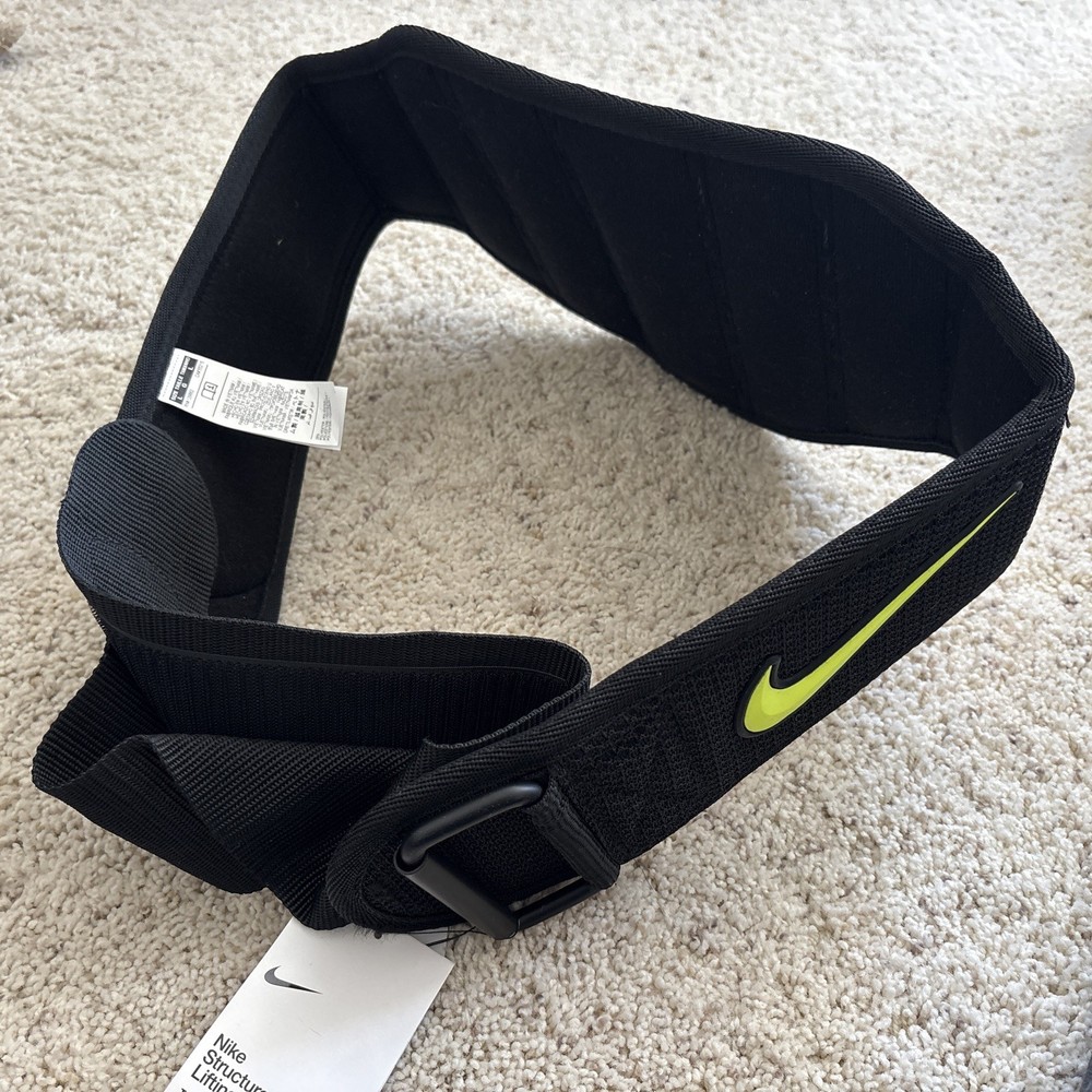 NIKE Structured Training Belt 2.0 Black/Volt Size Large