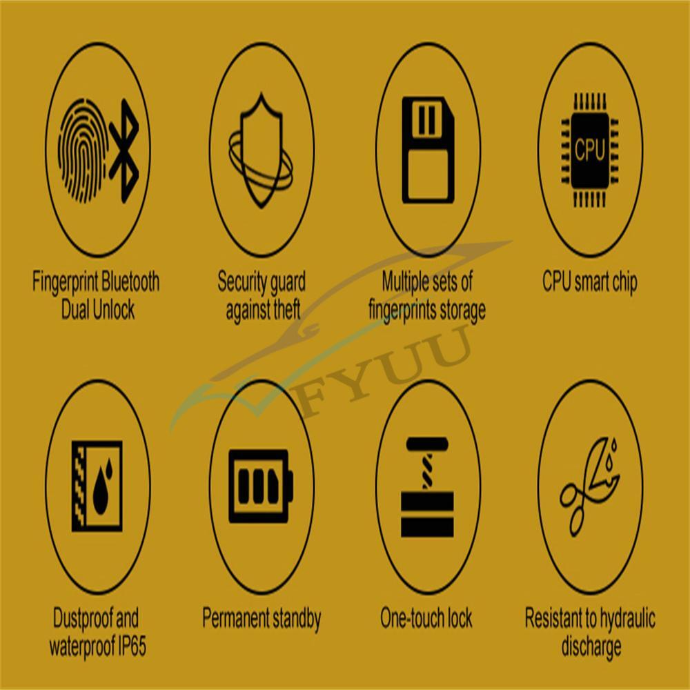 1x Motorcyce Bluetooth Electric Smart Fingerprint Disc Brake Lock Antitheft Lock