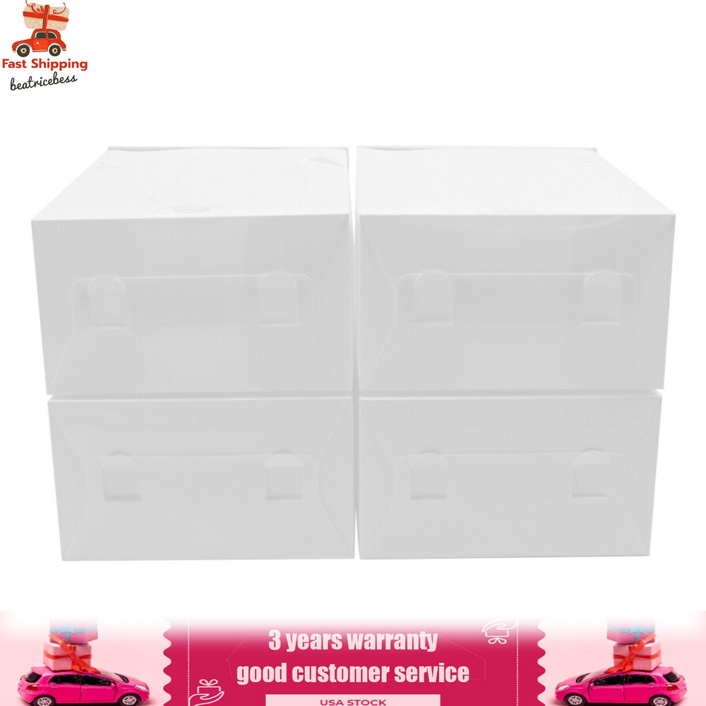 20Pcs Plastic Shoes Storage Box Stackable Display Case Sneaker Organizer Case