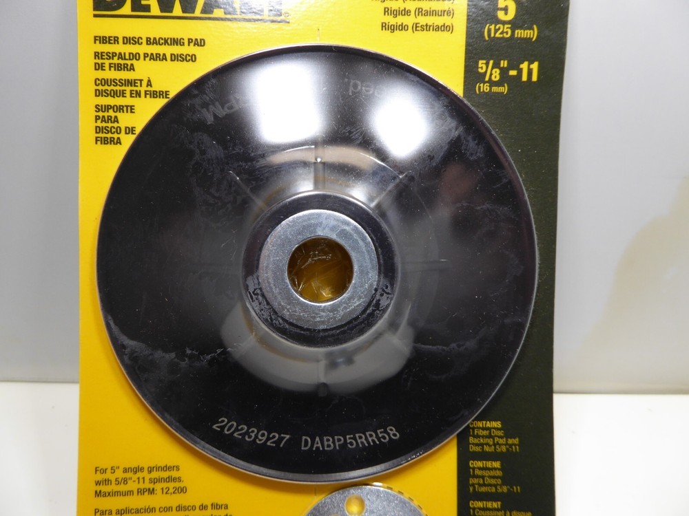 DEWALT 5" DISC BACKING PAD DABP5RR58 NEW
