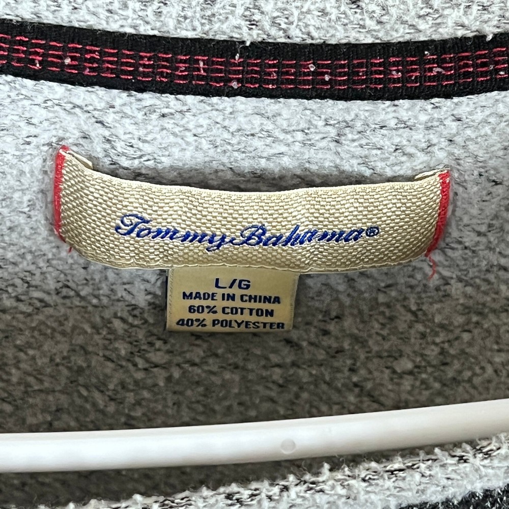 Tommy Bahama Sweater Mens Large L Long Sleeve Solid Gray Sweatshirt Pullover