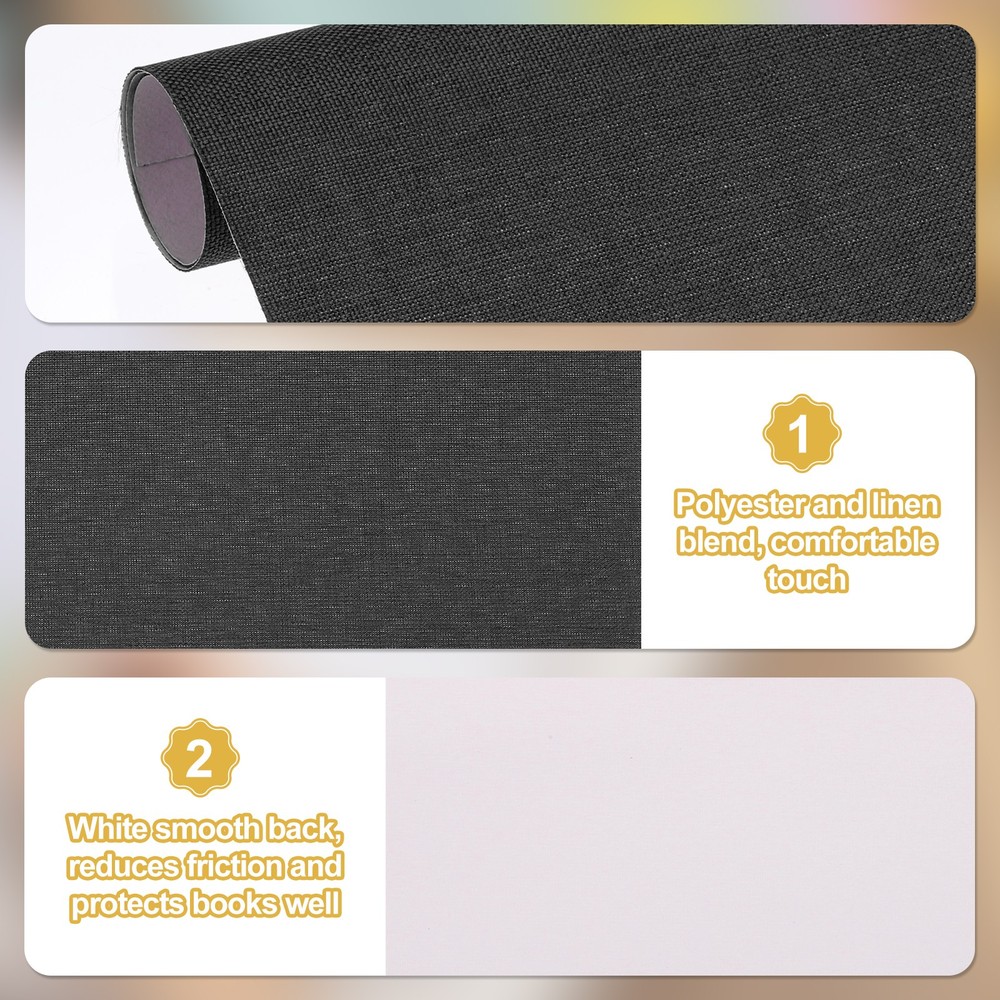 14"x10" Bookbinding Cloth, 8Pcs, Black/Gray/Dark Blue/Dark Red