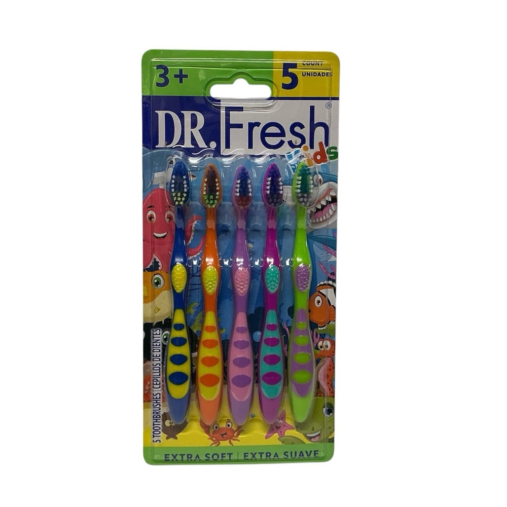 Dr. Fresh Kids Toothbrushes 5-Count with Extra Soft Bristles (2-Pack)