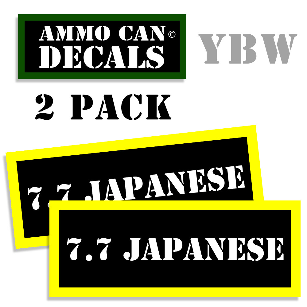 7.7 JAPANESE Ammo Label Decals Box Stickers decals 2 Pack BLYW 3"