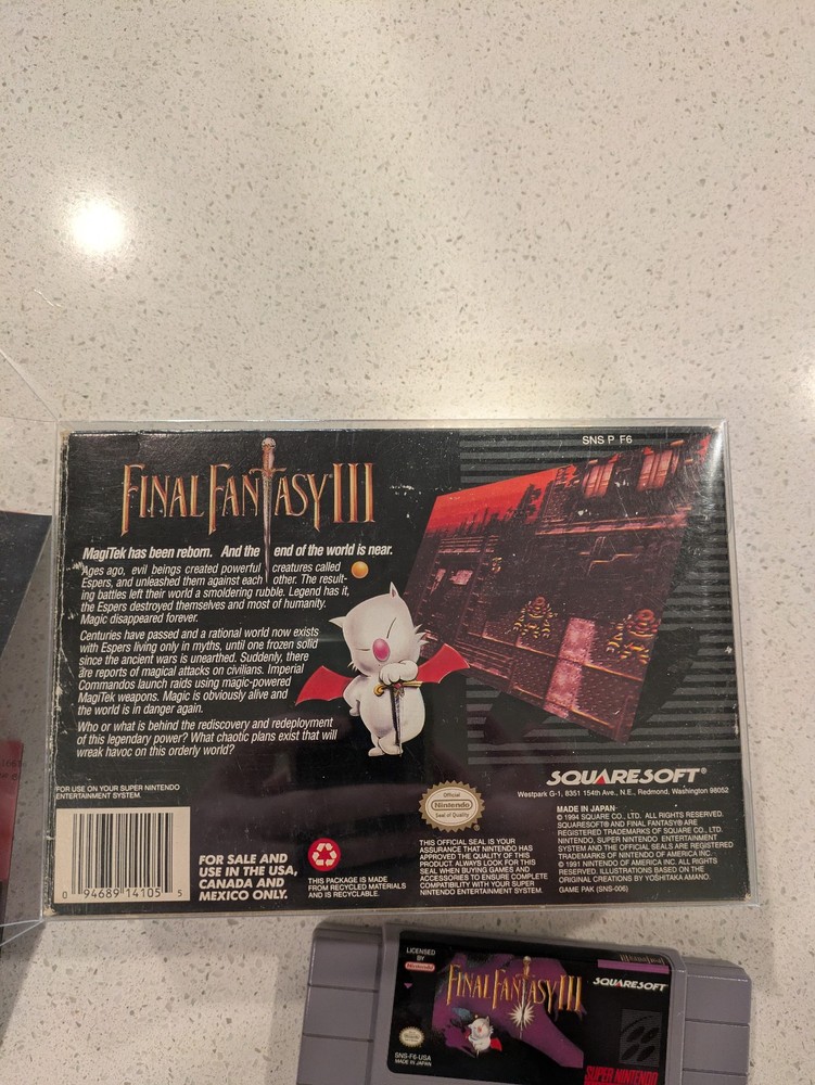 Final Fantasy 3 (SNES) Manual Poster *Video*