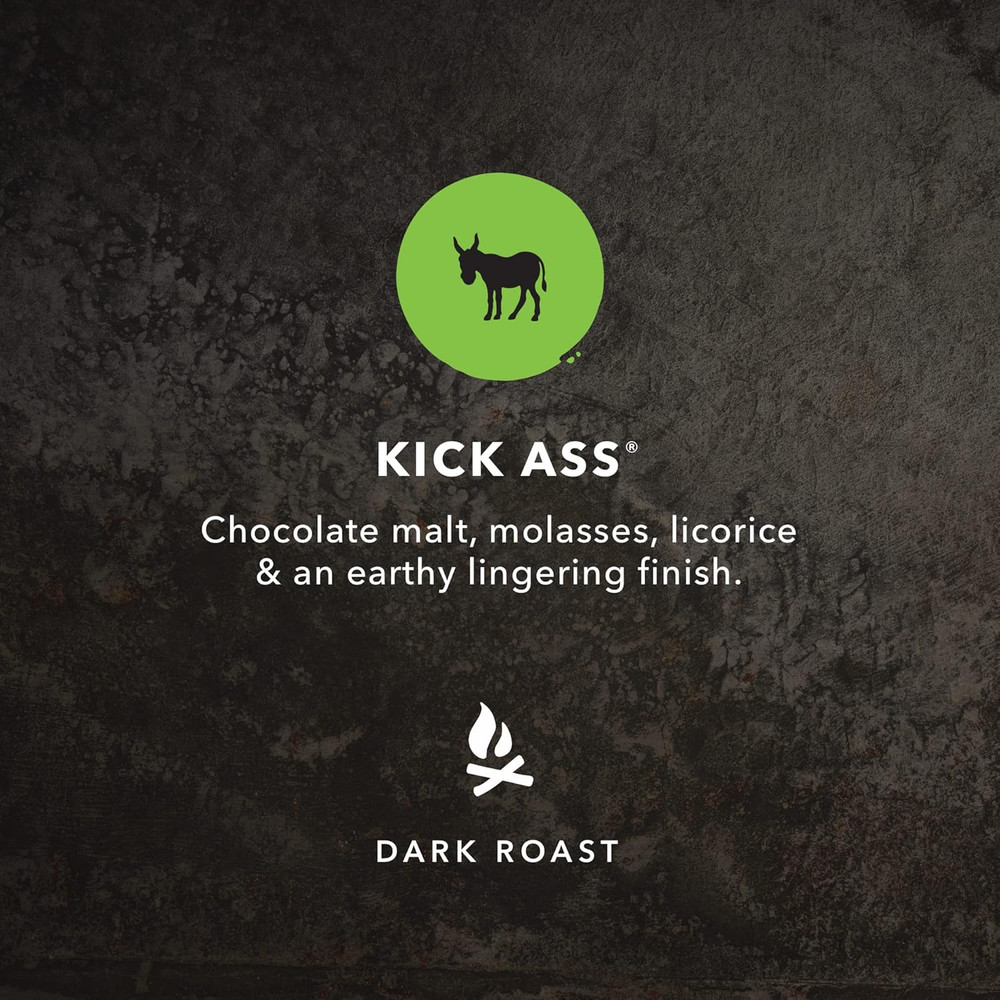 Coffee, Kick Ass, Dark Roast, Whole Bean, 10 Oz