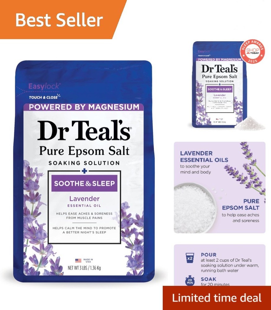 Soothe & Sleep Lavender Epsom Salt Soaking Solution - 48 Oz Relaxation Bliss
