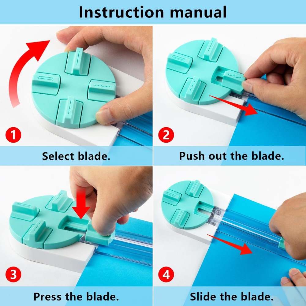 Paper Trimmer Craft Paper Cutter: 4 Style Multi-Function Scrapbooking Tool wi...