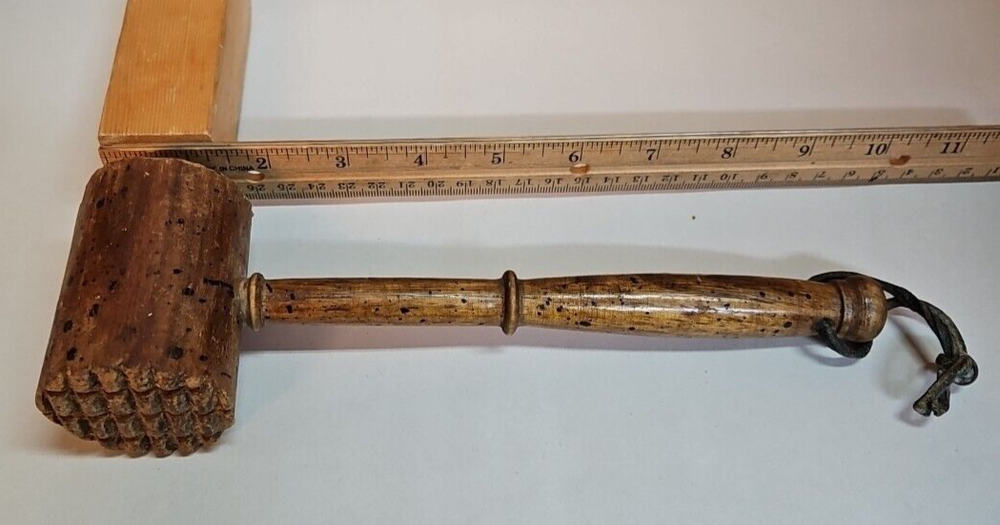 Vintage Wooden Mallet Meat Tenderizer
