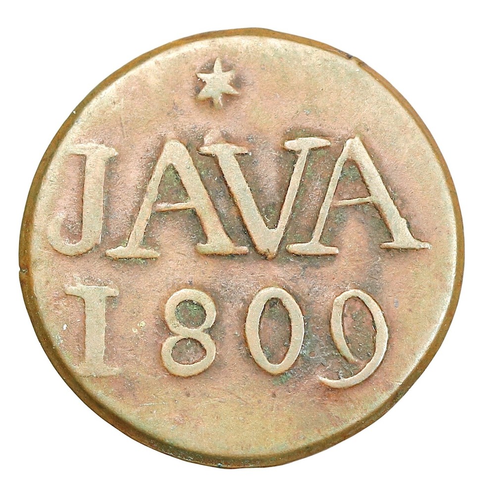 A143, Netherlands East Indies, Java, 1 Duit 1809 Mint Error