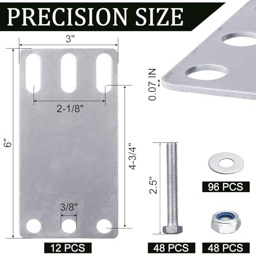 Heavy Duty 12 Pcs E Track Accessories Back Plate Set - Rail Mounting