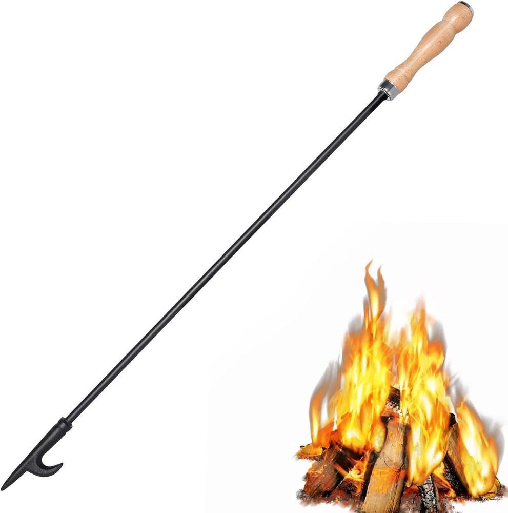 AGM Fire Poker for Pit, 32" Long Heavy Duty Campfire