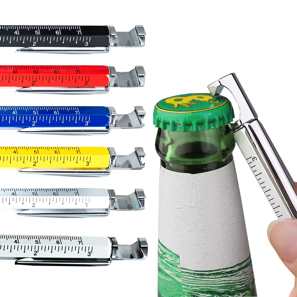 Multi-Function Pen w/ Screwdriver, Ruler, Phone Holder, Stylus ， Bottle Opener