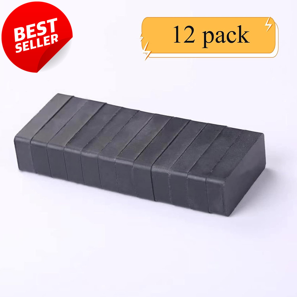 12pc Ceramic Ferrite Rectangular Magnets 1-7/8x7/8x3/8 Grade 8 Crafts US