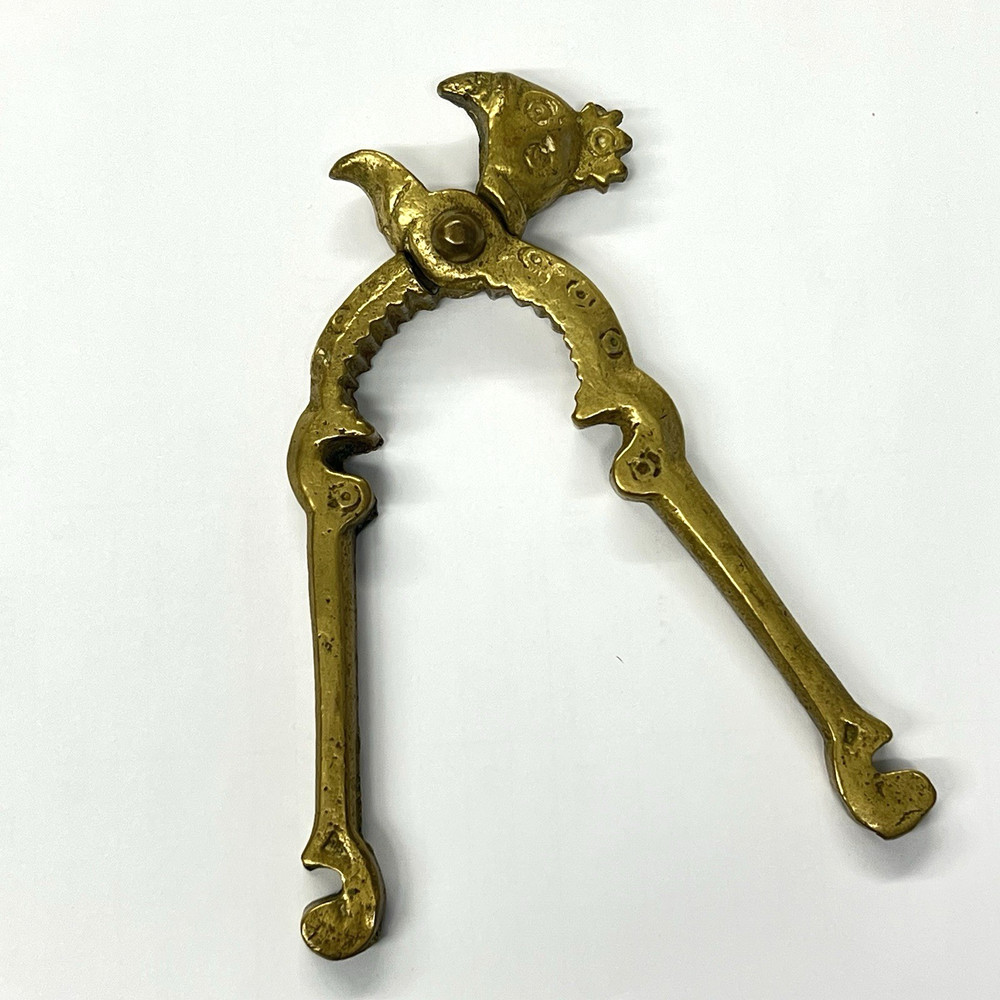 VTG Solid Brass Rooster Chicken Nutcracker Figural Rustic Farmhouse Cabincore