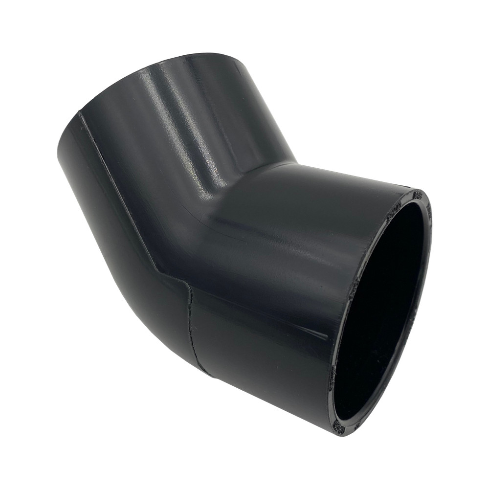 2" Schedule 40 PVC Fitting, 45 Degree Elbow, Black